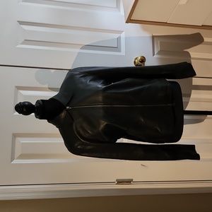 Target Isaac Mizrahi black real leather jacket size Medium